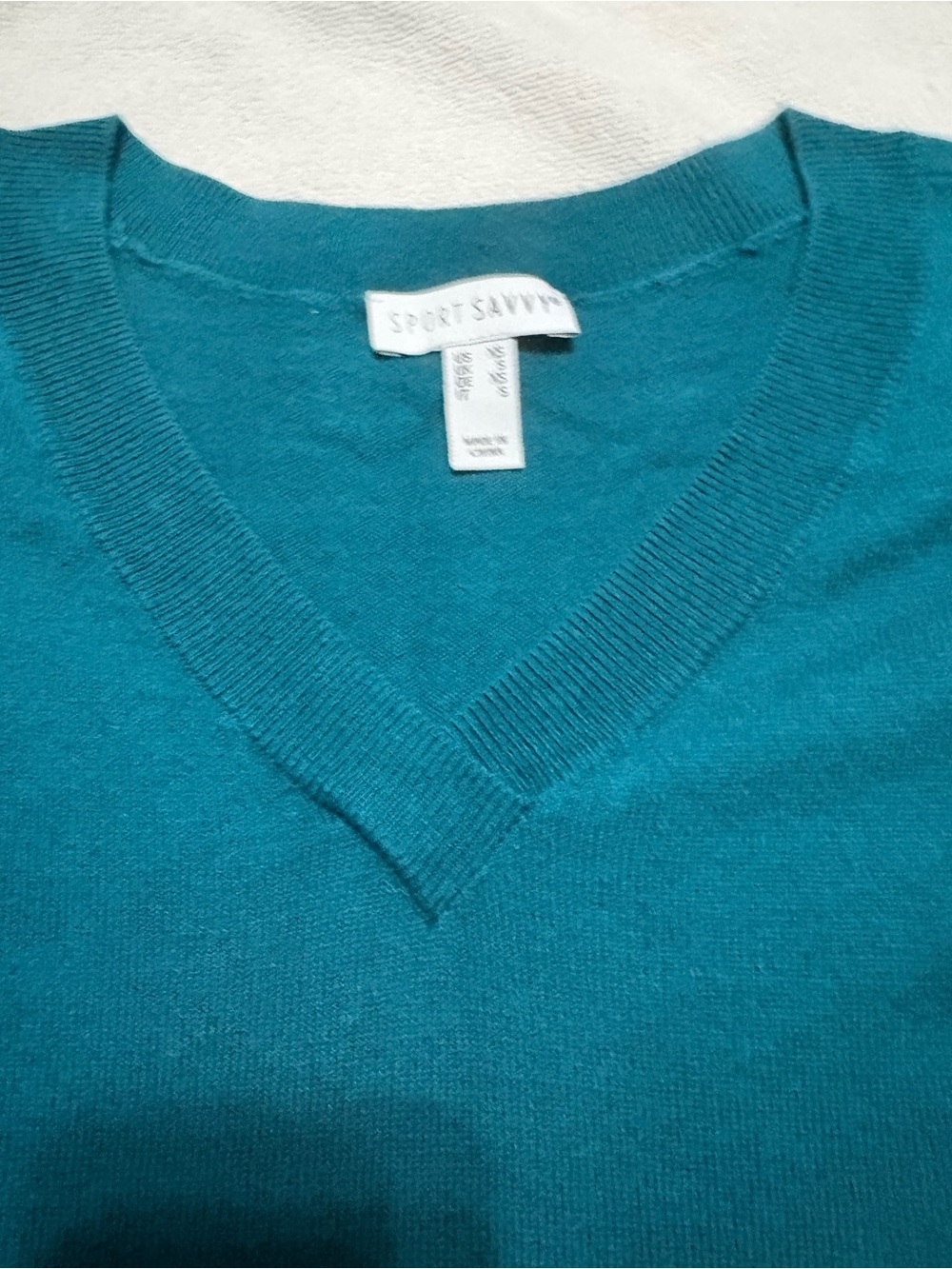 Teal V-Neck Women's Sweater